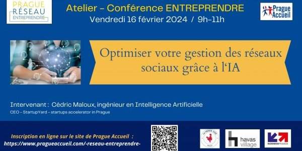 Atelier-Conférence Entreprendre / INTELLIGENCE ARTIFICIELLE POUR OPTIMISER VOS RÉSEAUX SOCIAUX