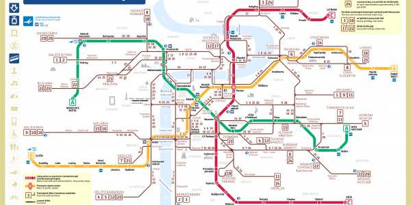 Tram, bus et métro à Prague
